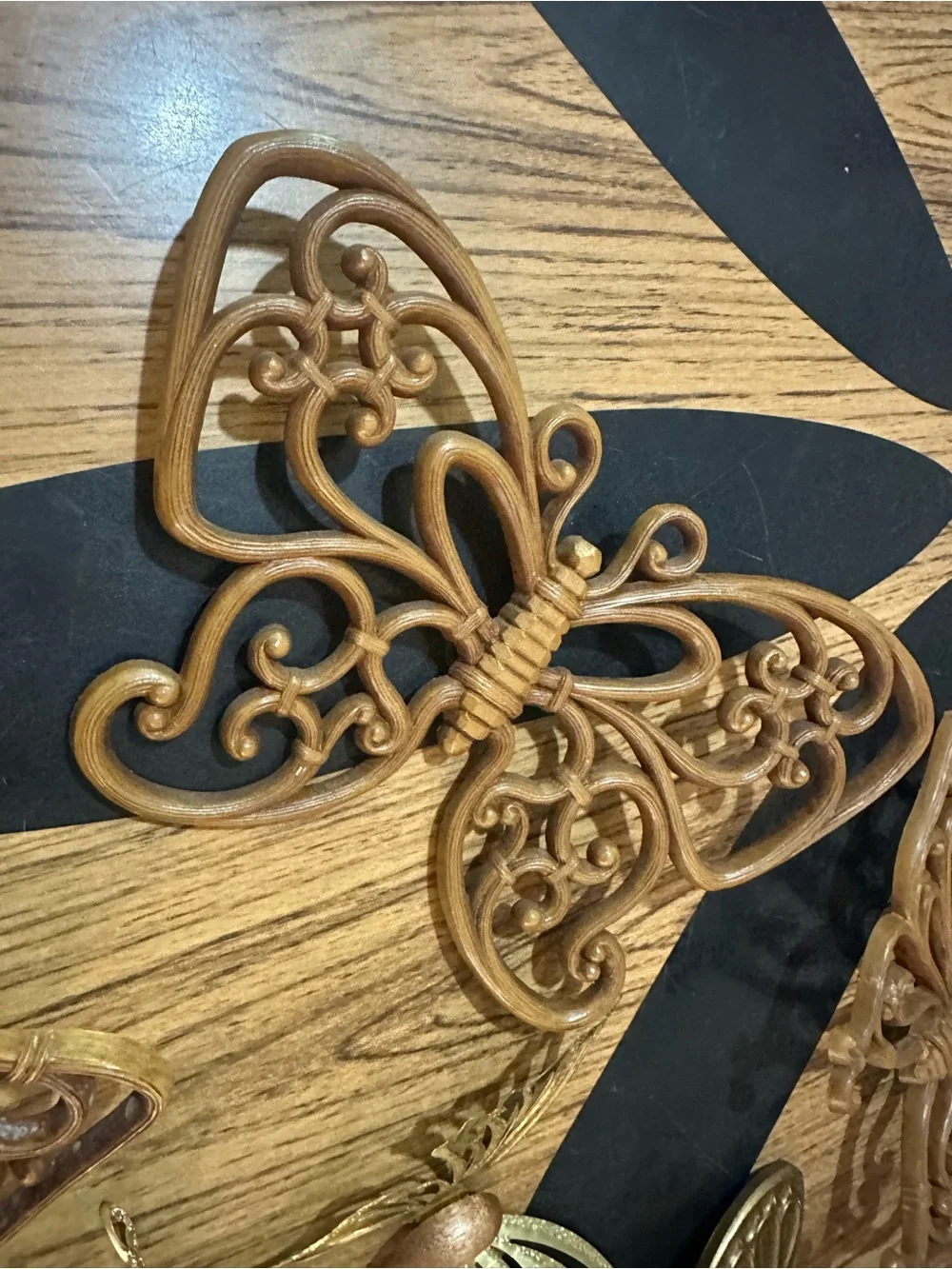 Vintage Decorative Butterfly Wall Accent Set - Brown/Gold - yellow - lot of 7